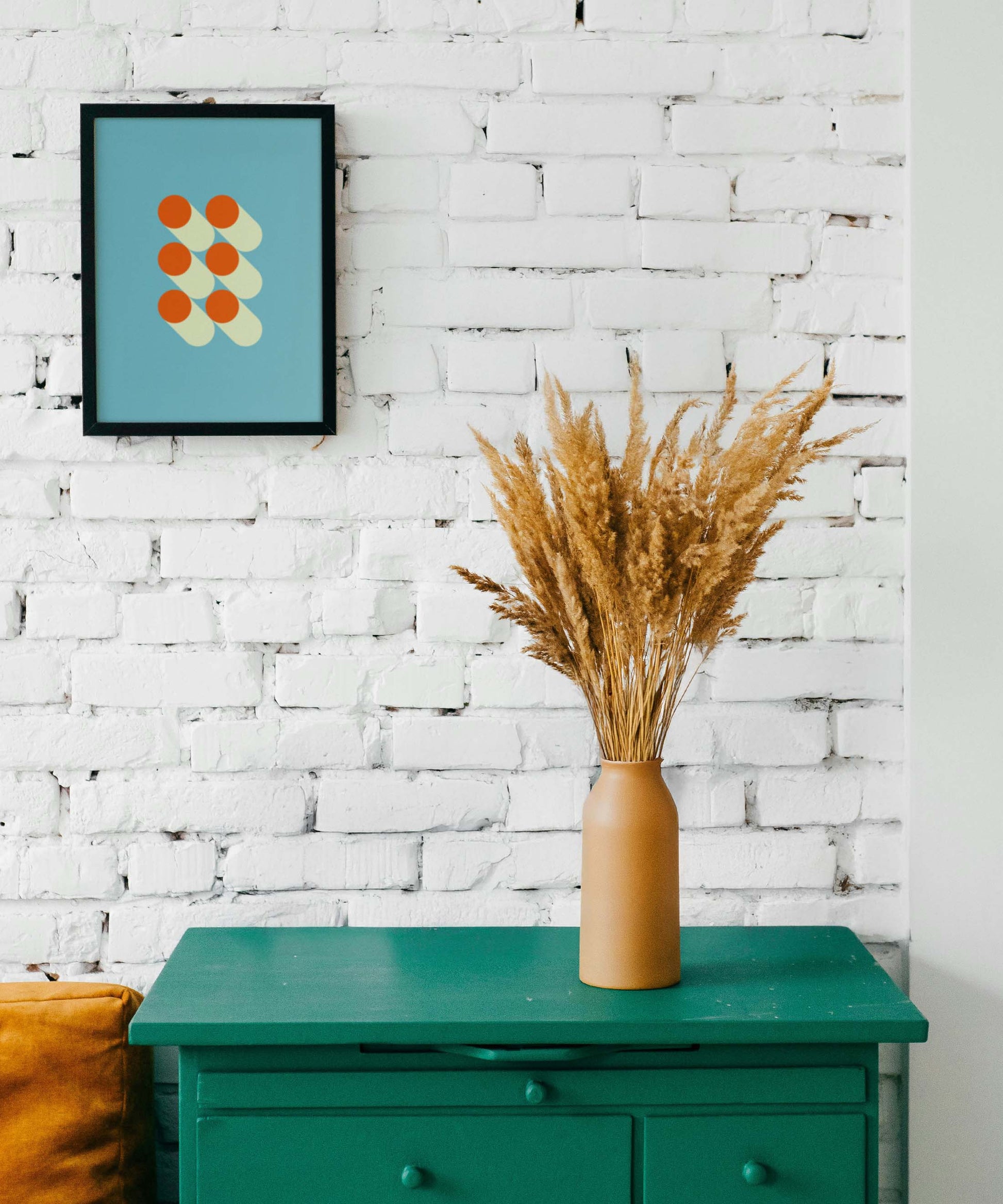 Bauhaus Orange Dots Poster