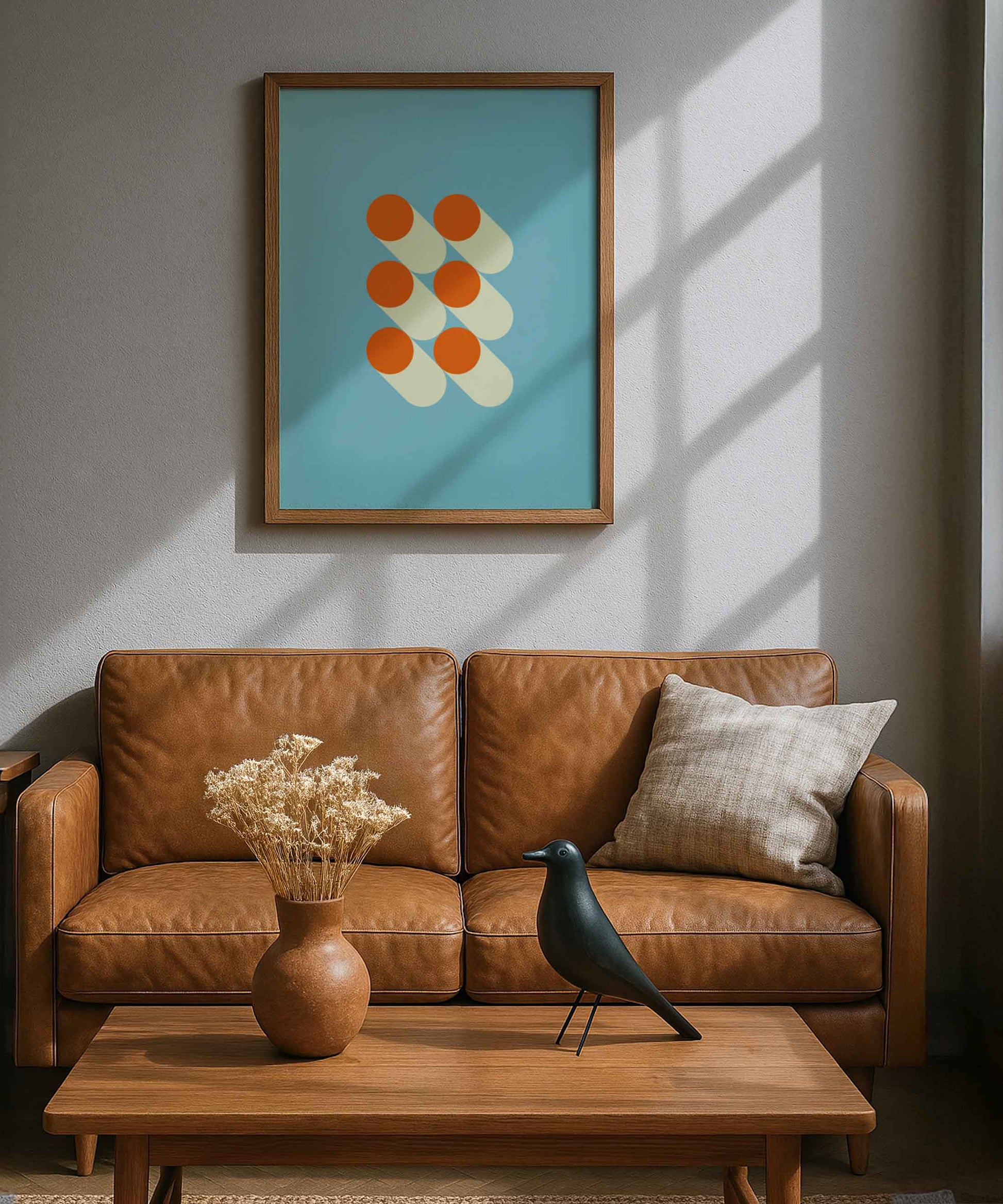 Bauhaus Orange Dots Poster