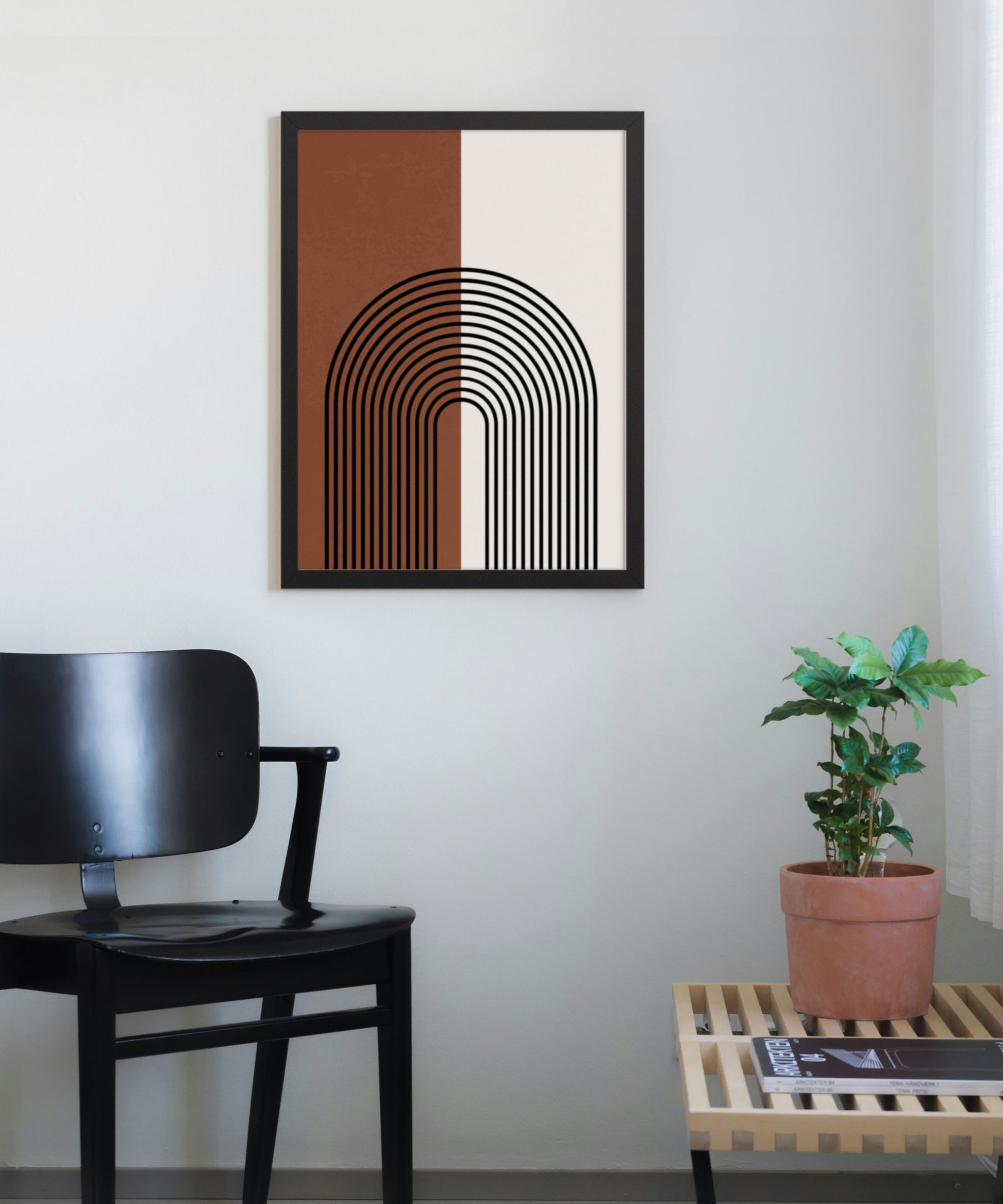 Boho Arch Poster – Brown & White