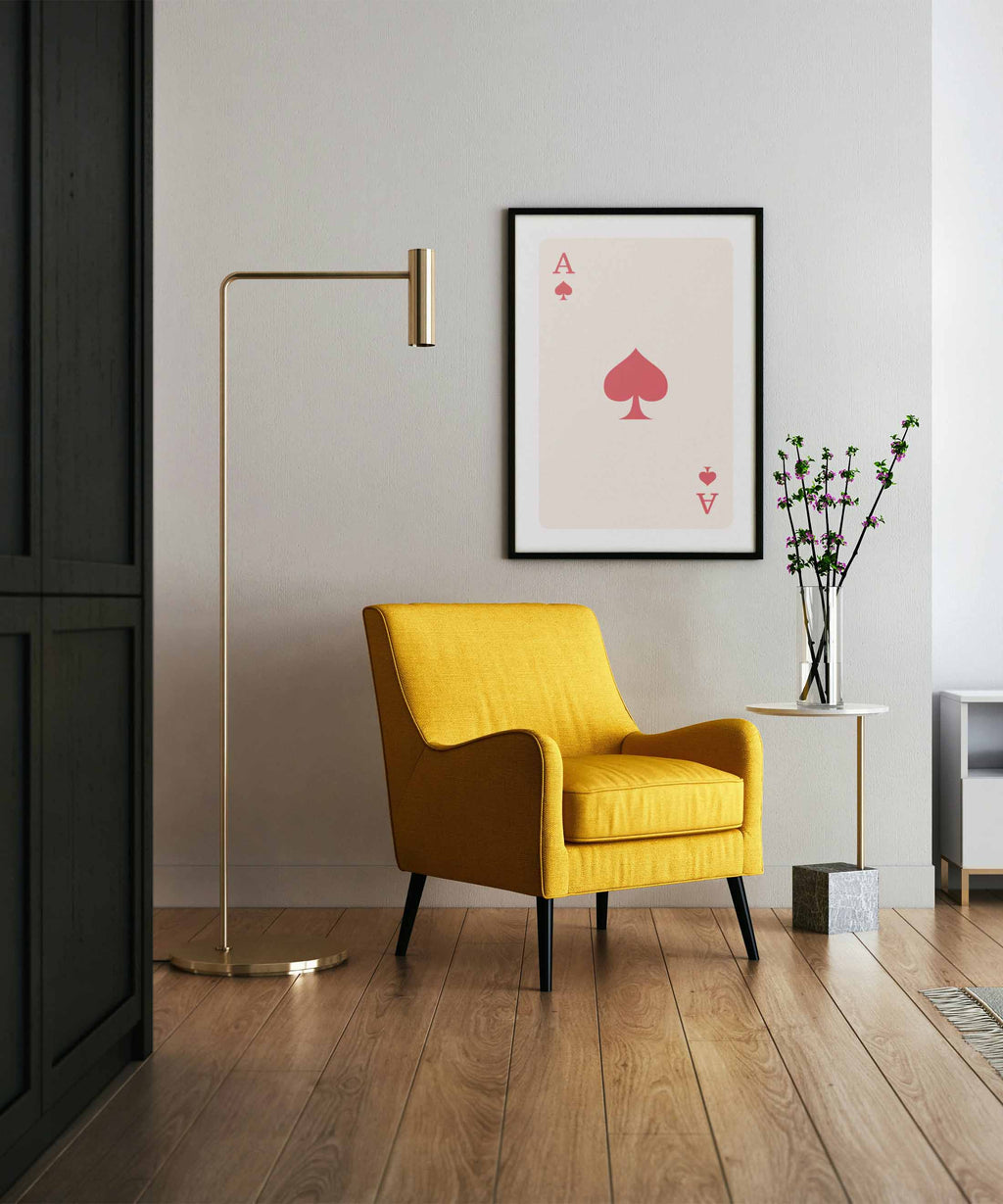 Ace of Hearts Poster Framed