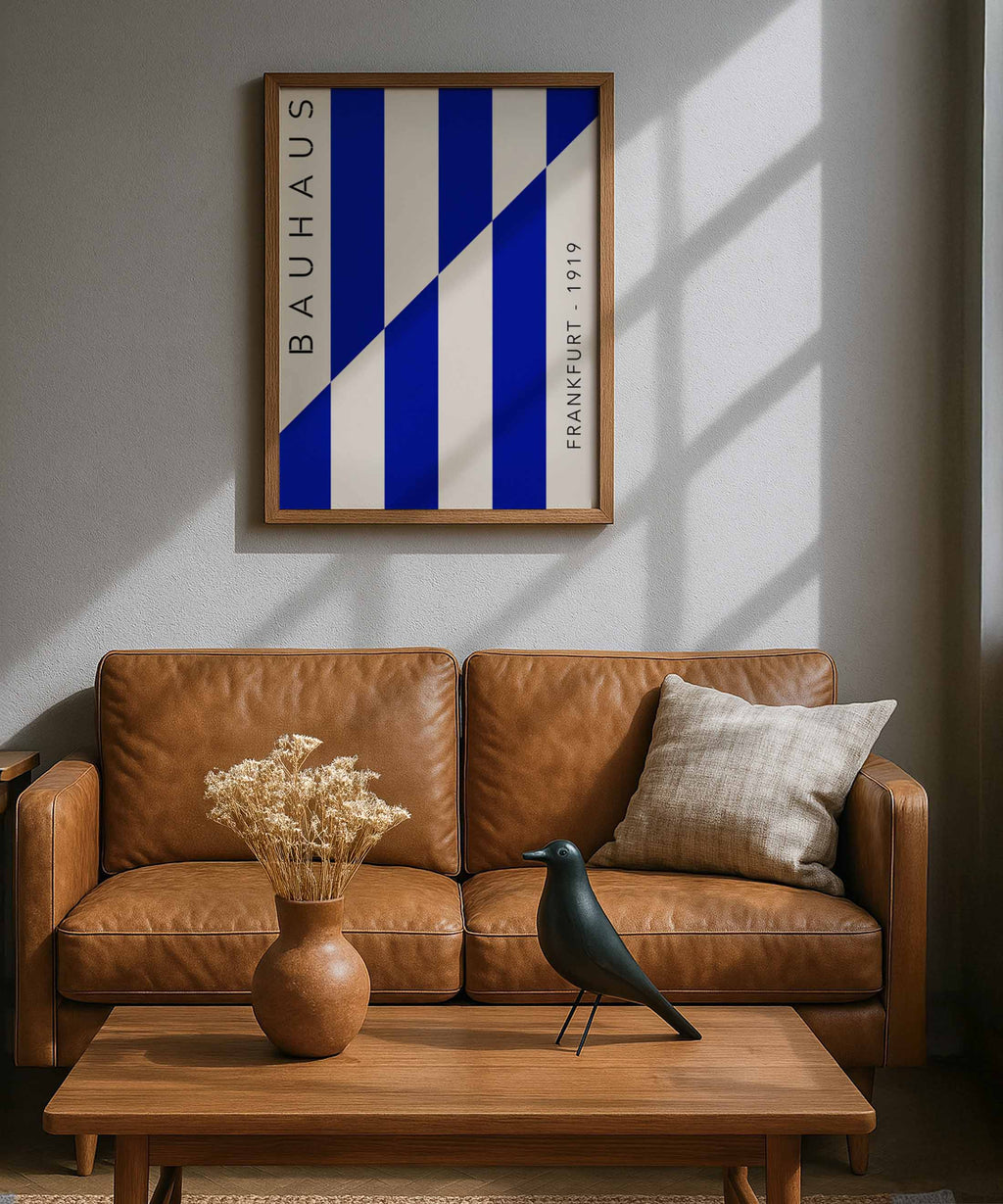 Bauhaus Blue Stripes Poster