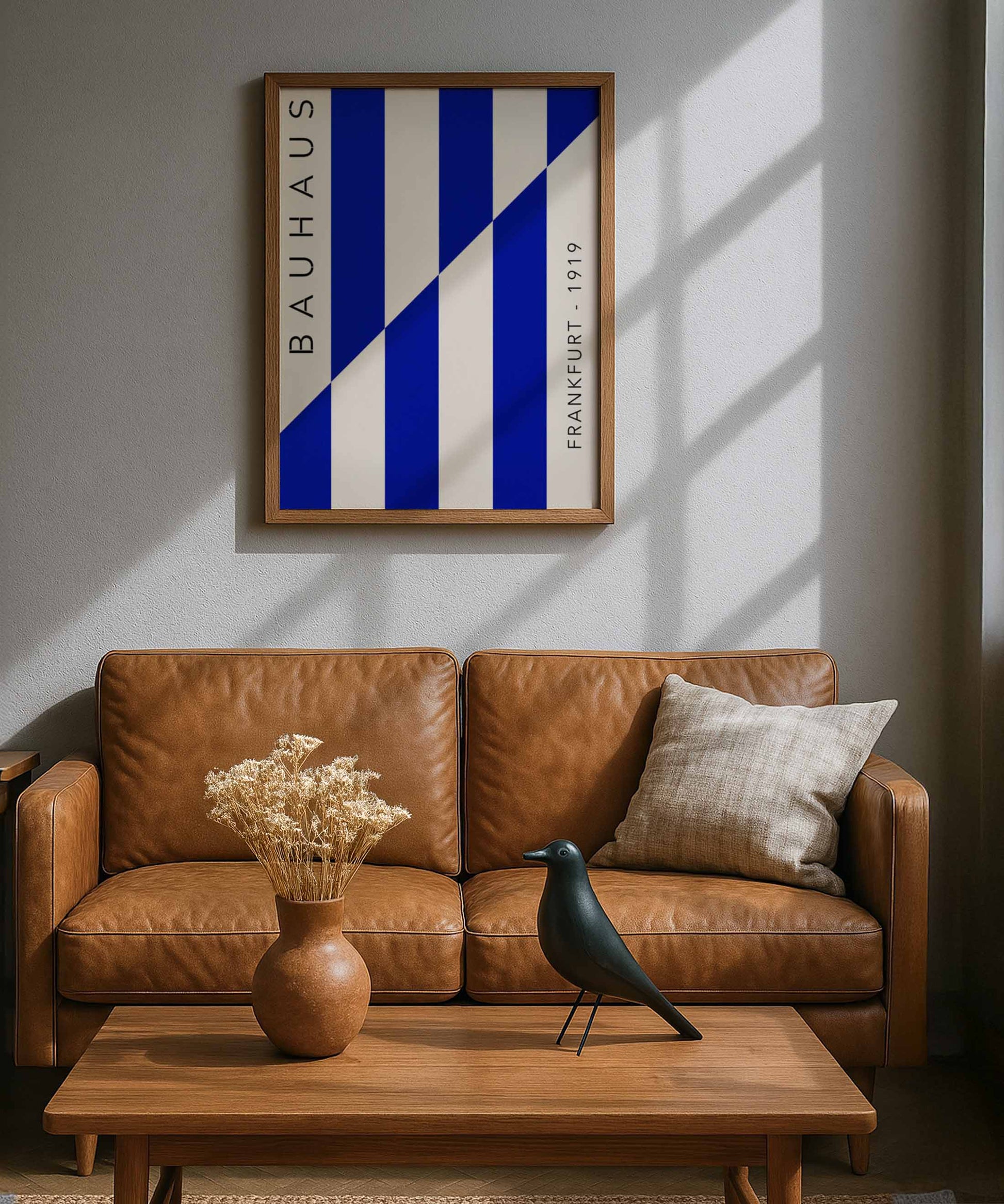 Bauhaus Blue Stripes Poster