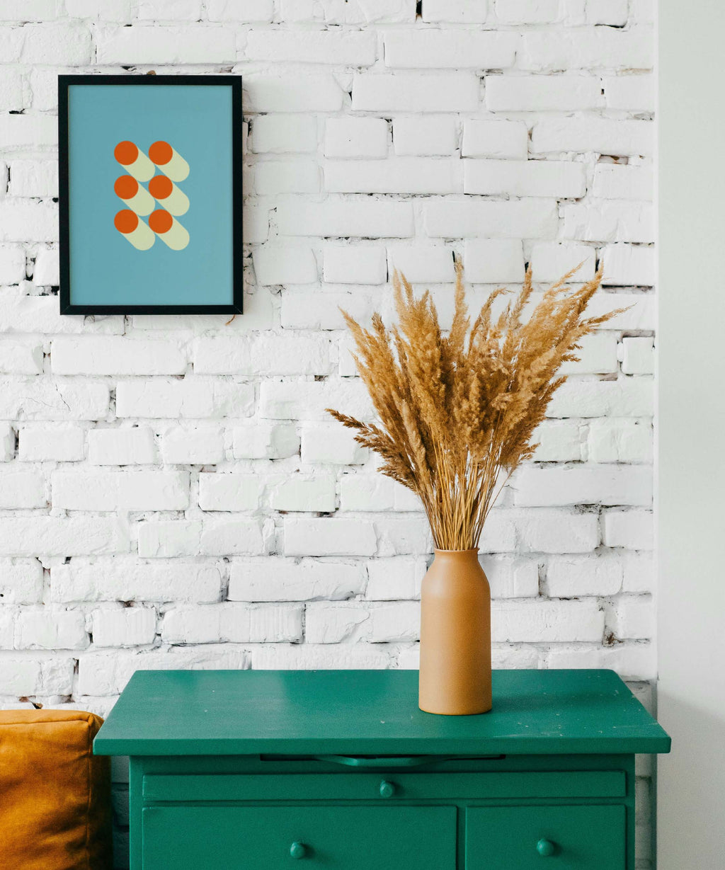 Bauhaus Orange Dots Poster