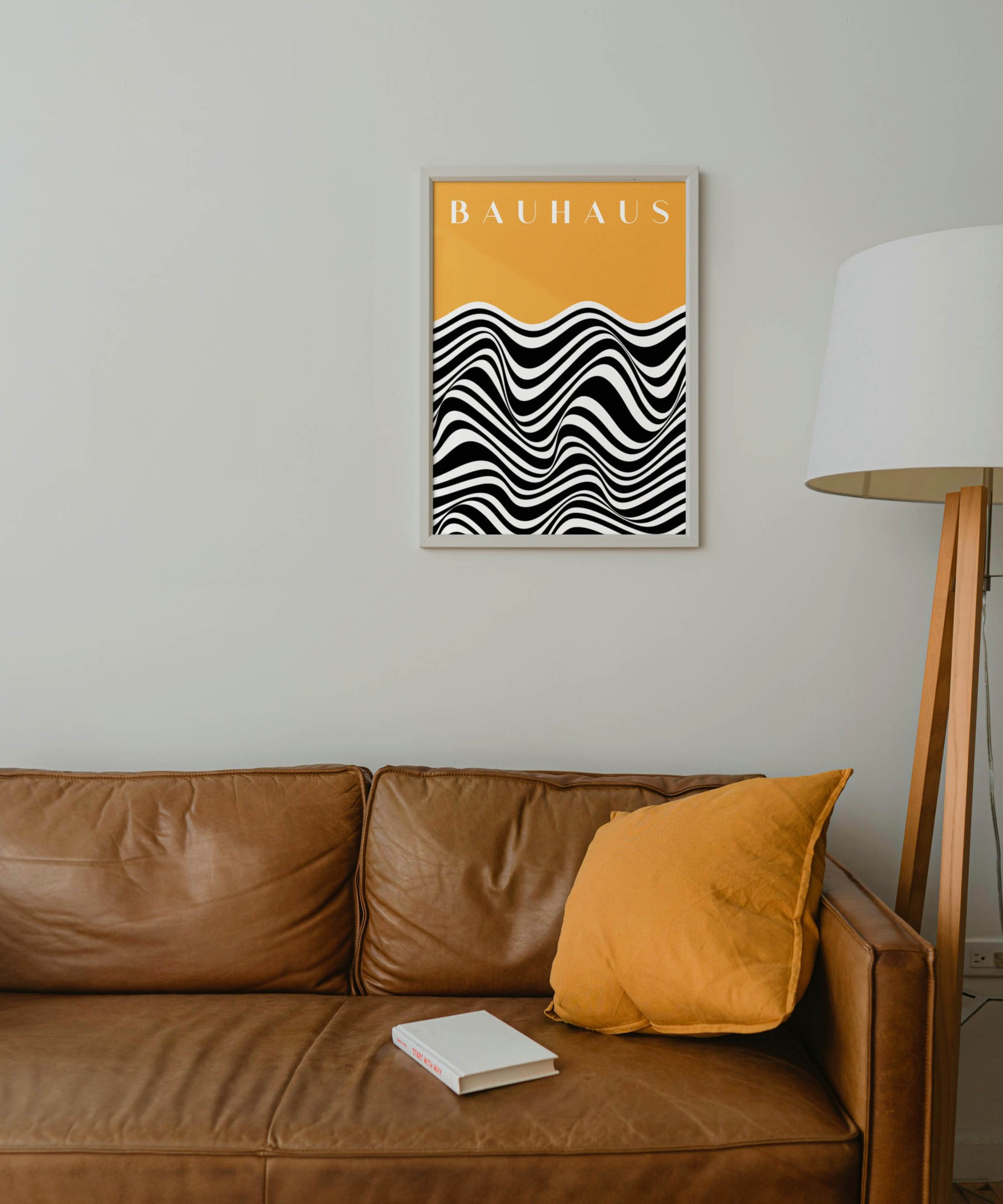 Bauhaus Orange Wave Poster