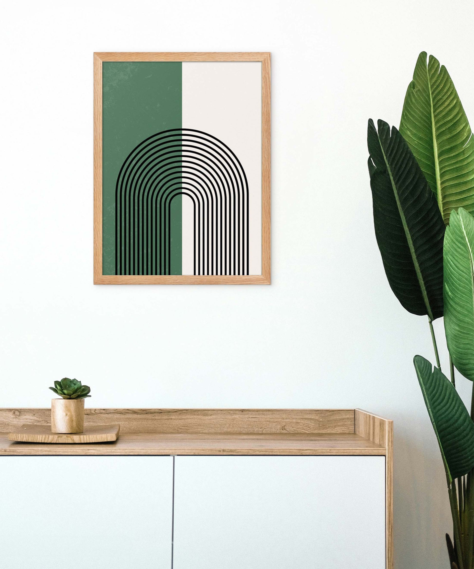 Boho Arch Poster – Green & White