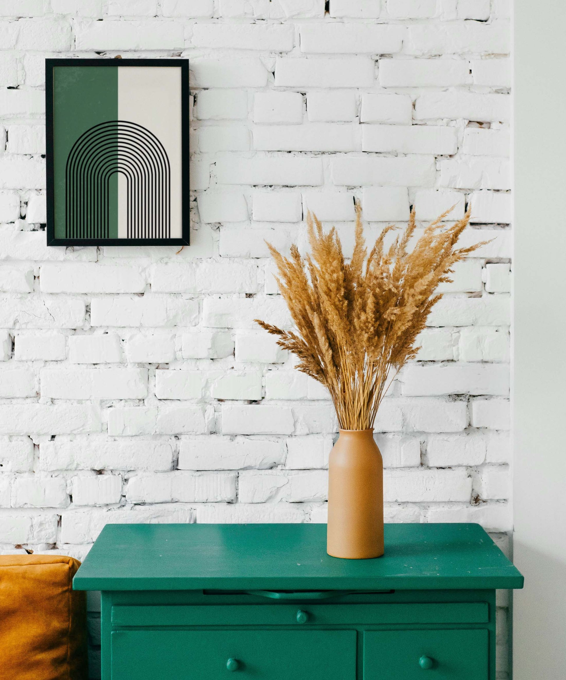 Boho Arch Poster – Green & White