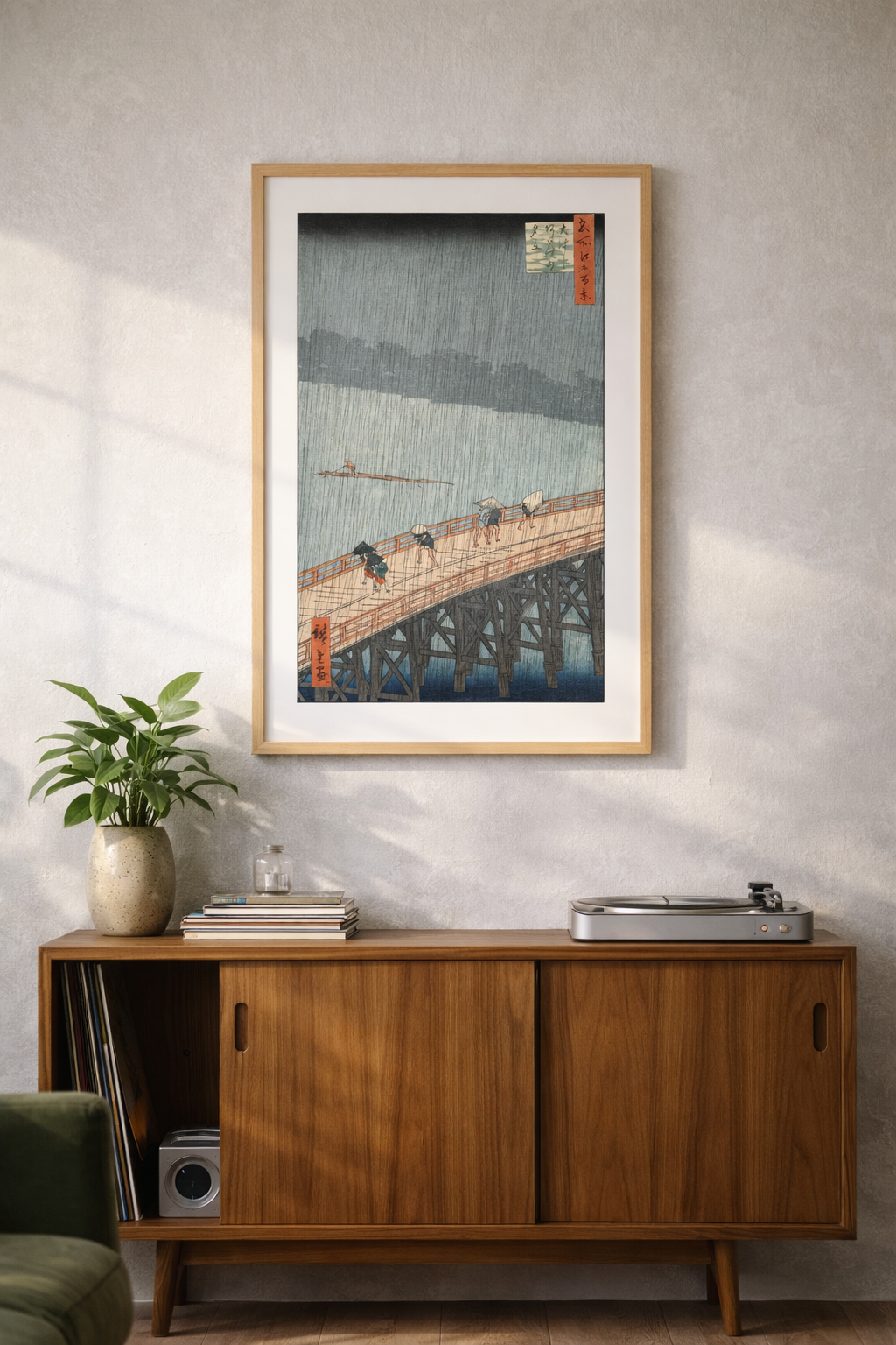 Evening Rain at Nihonbashi by Hiroshige