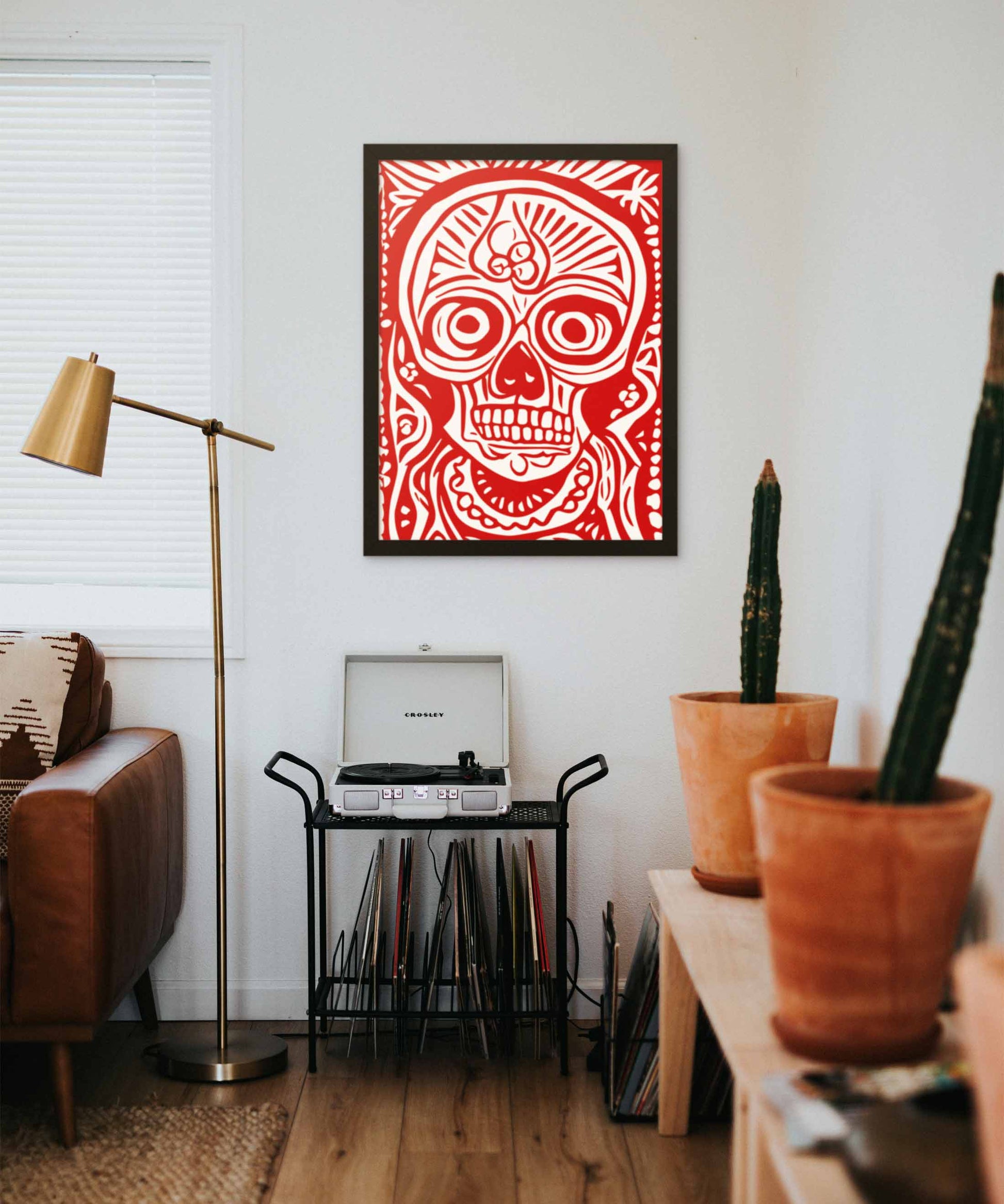 Orange Skull Poster