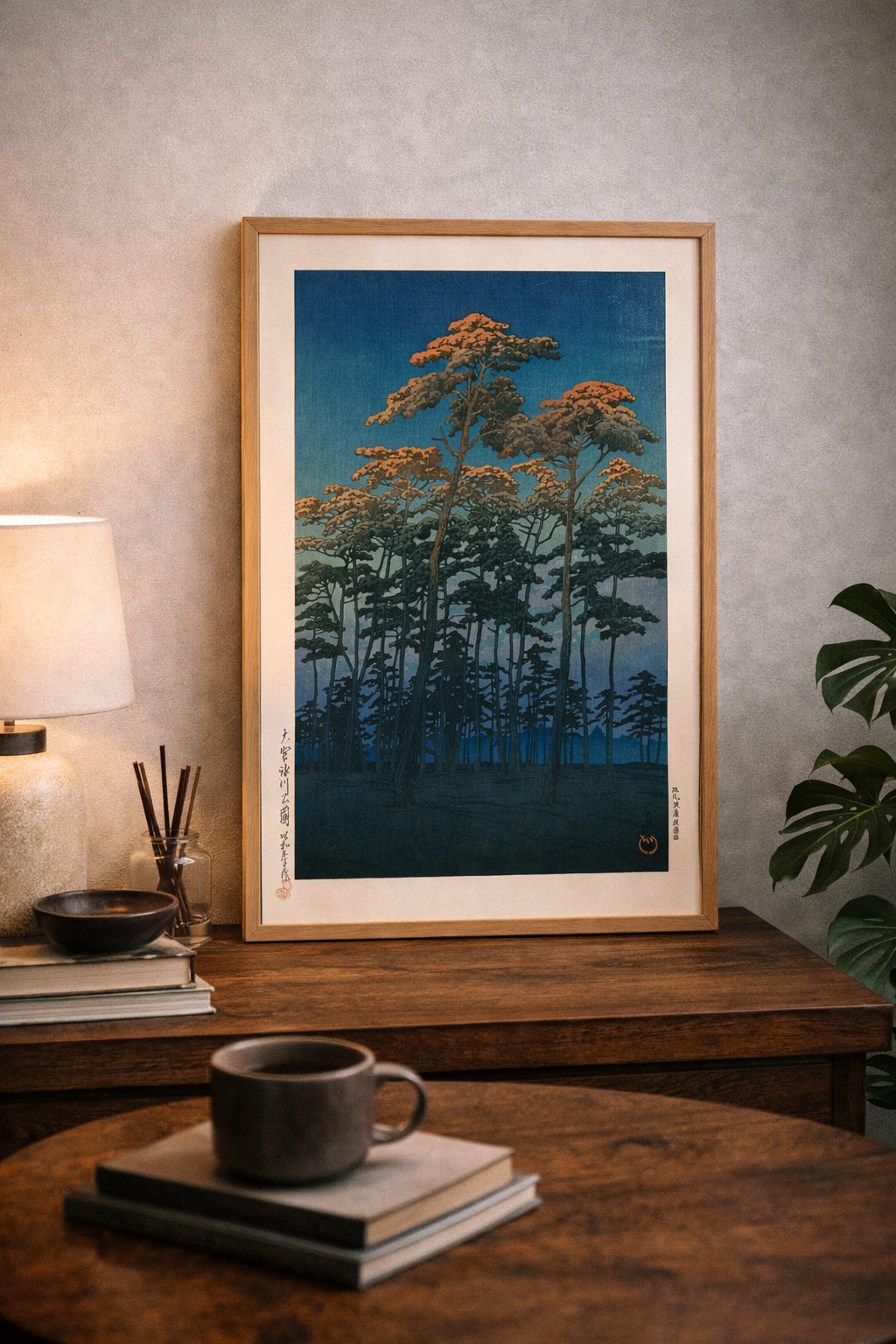 Pine Trees at Night by Hasui