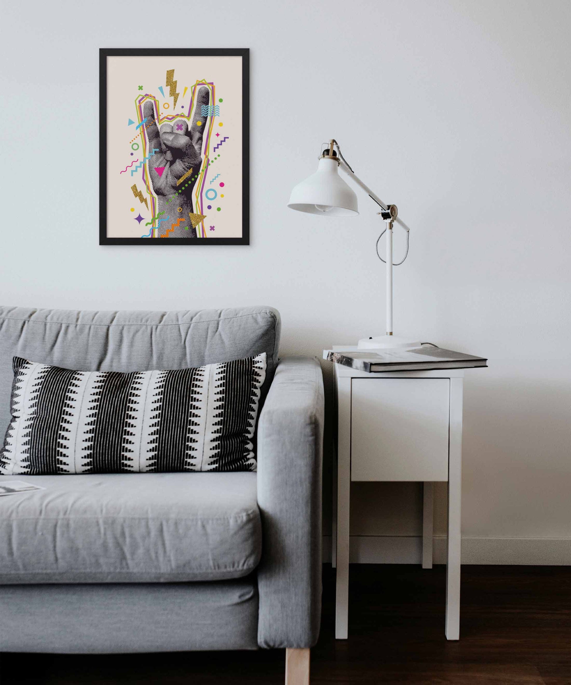 Rock Hand Pop Art Poster
