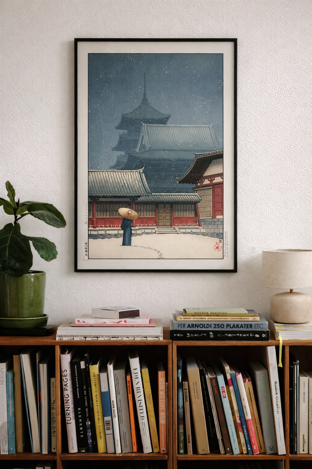Snow at Zojoji Temple by Hasui
