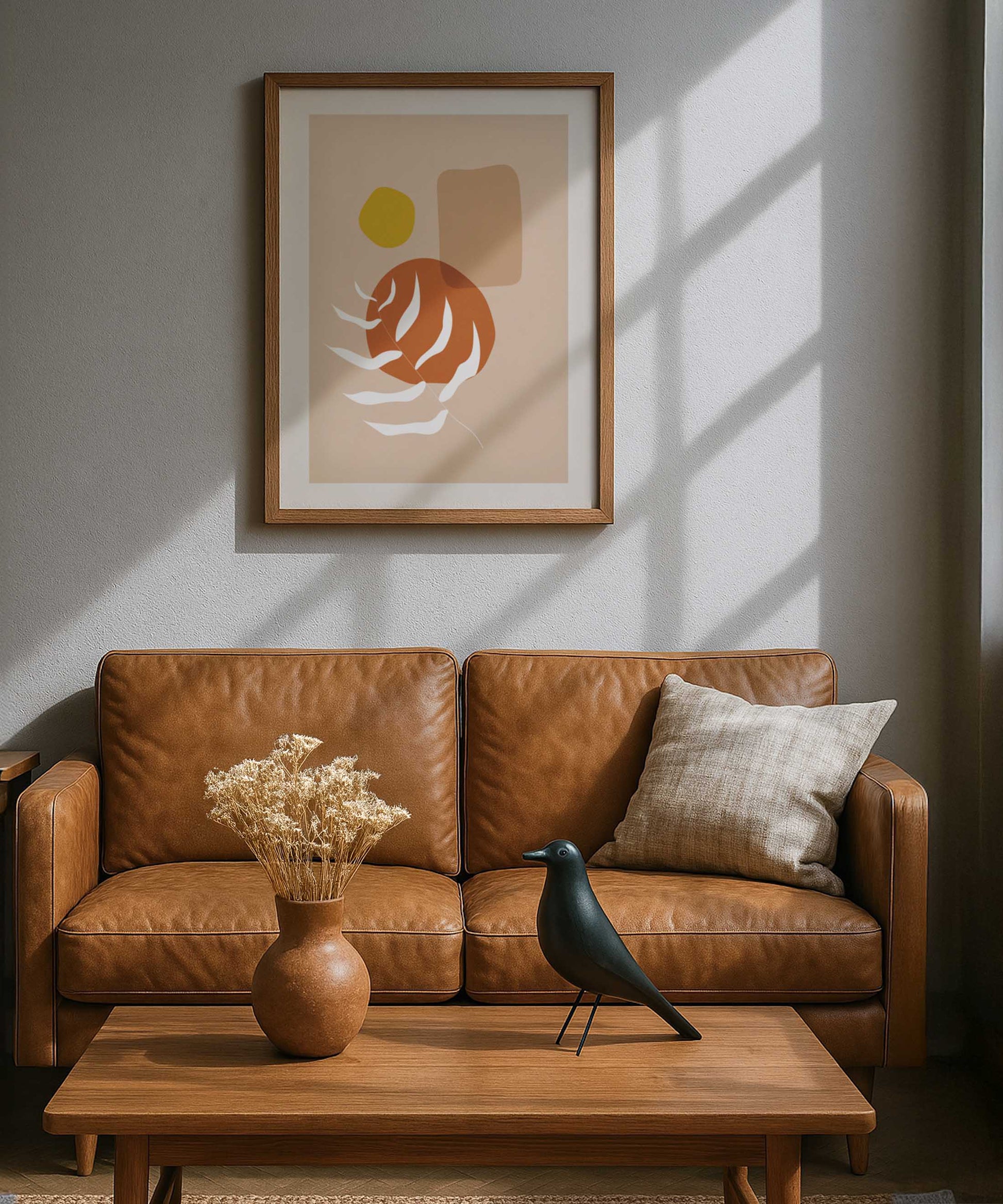 Sun and Leaf Shadow Poster
